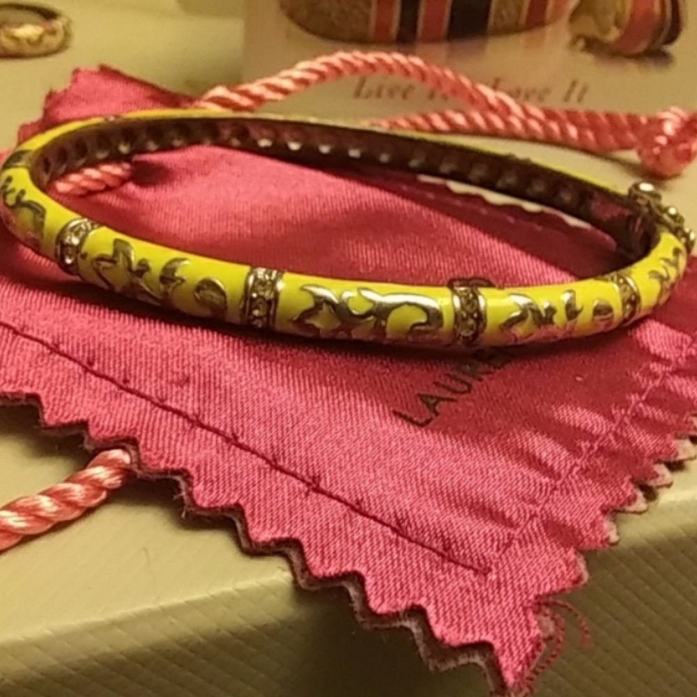 Lauren G Adams,baby yellow,silver,cz.,oval,bangle.